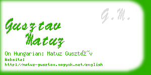 gusztav matuz business card